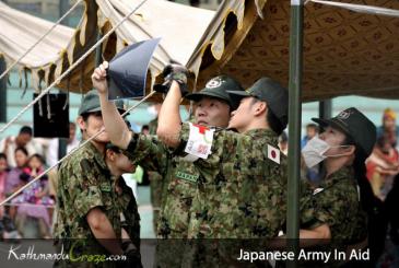 Japanese Army in Aid of Earthquake Victim